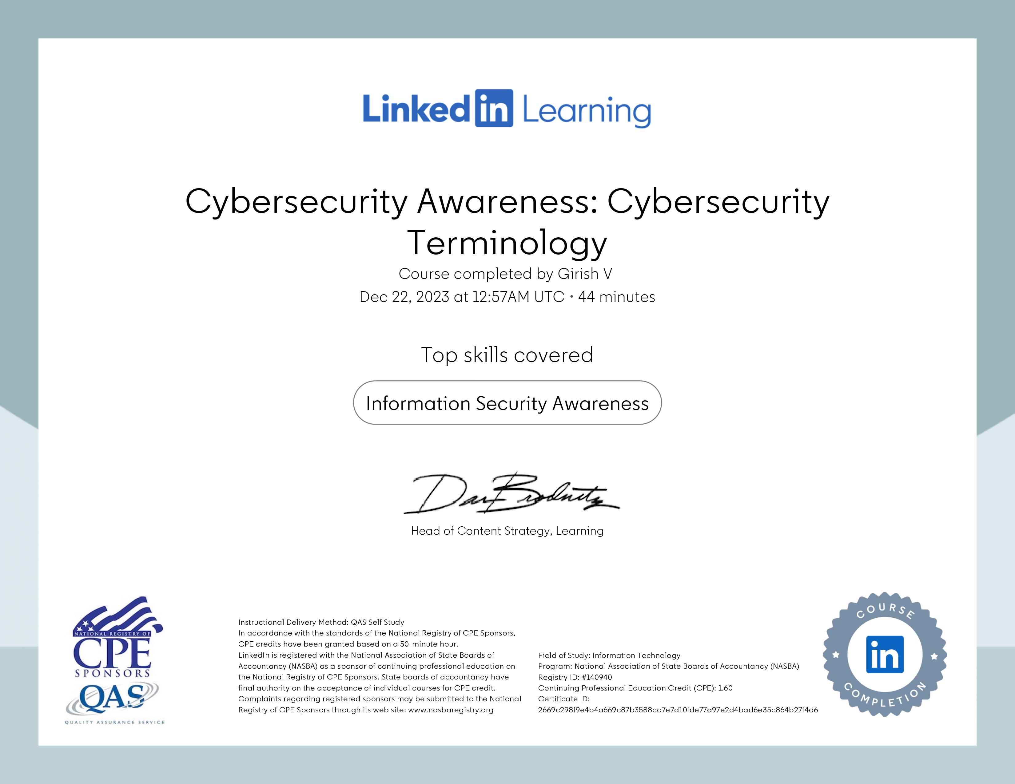 LinkedIn Learning Certificate