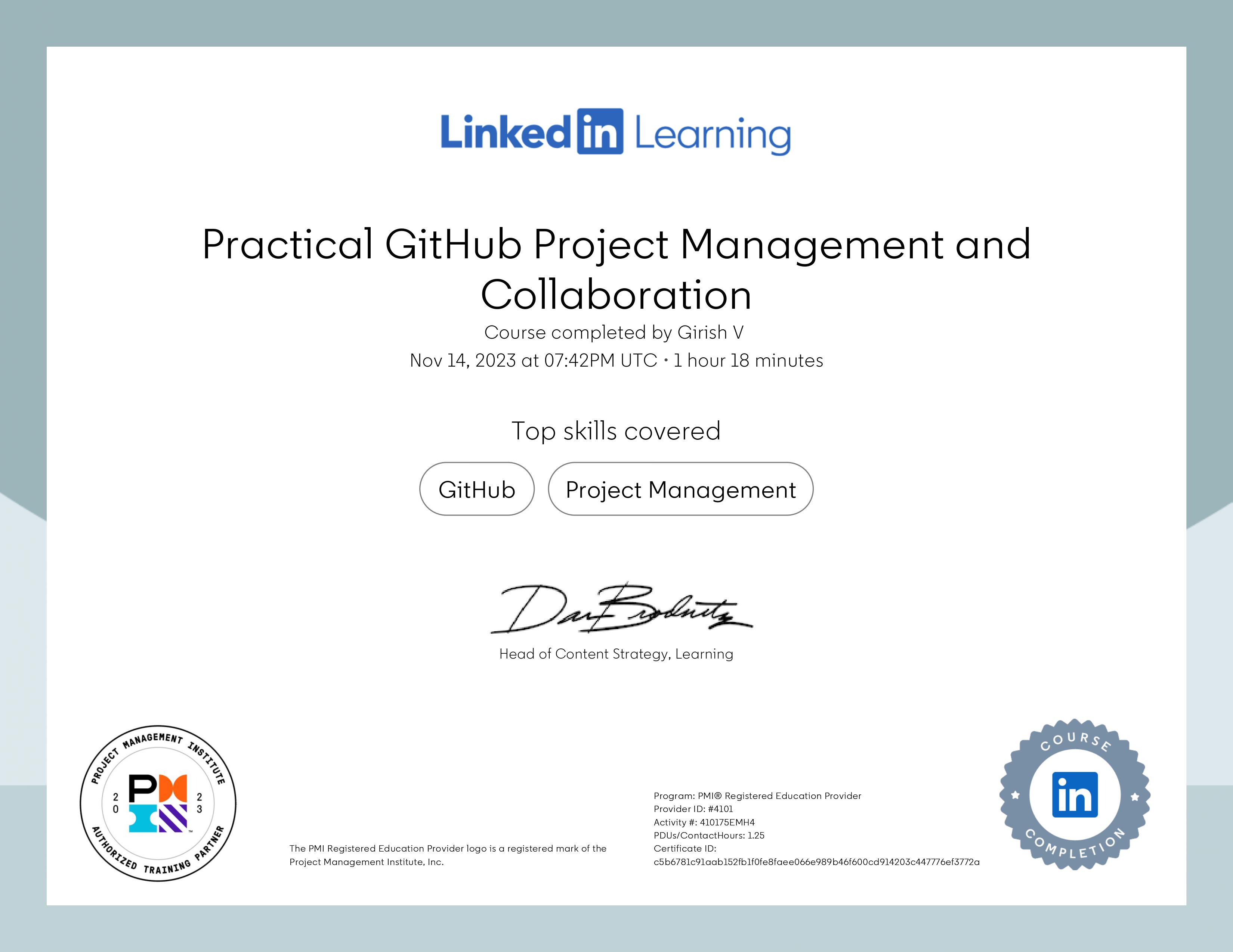 LinkedIn Learning Certificate