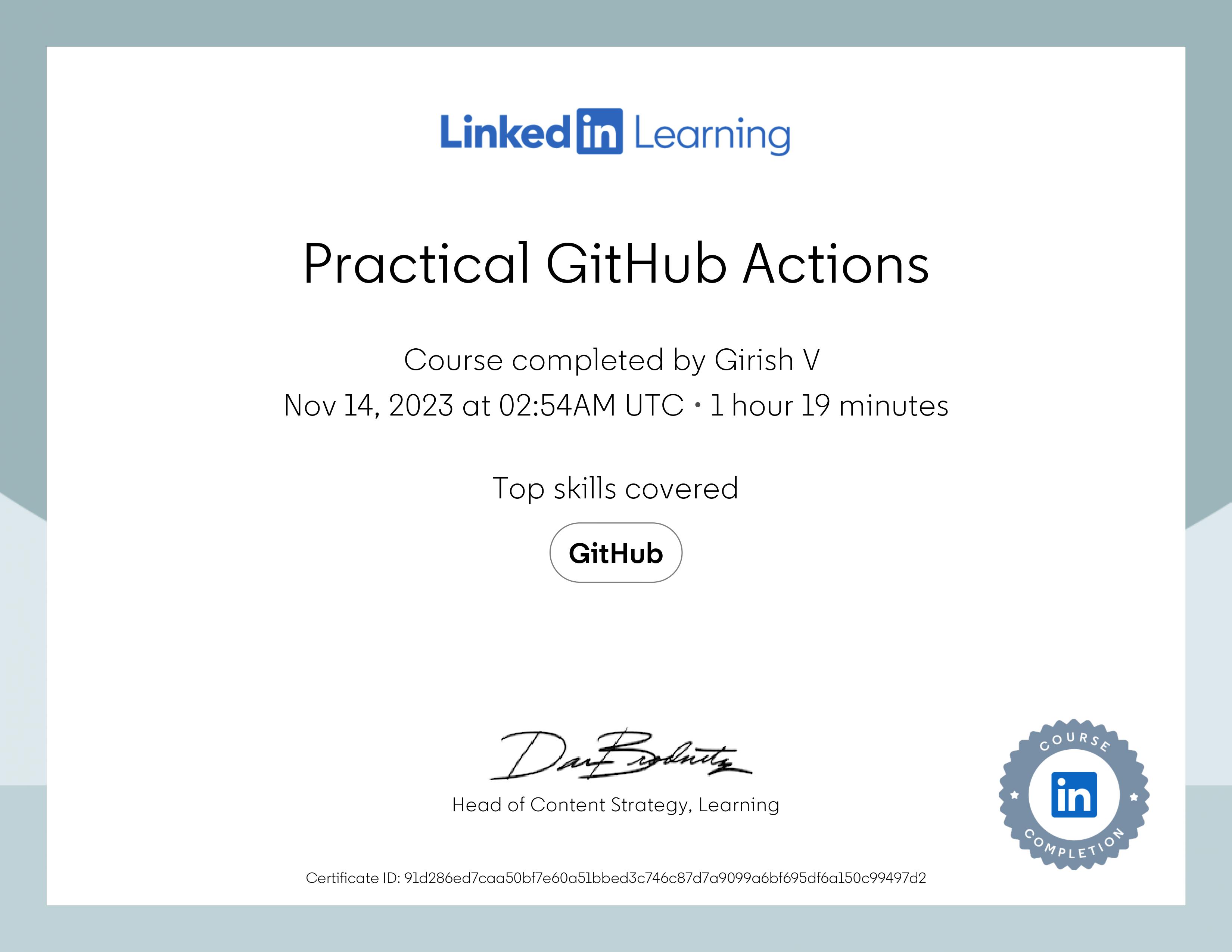 LinkedIn Learning Certificate