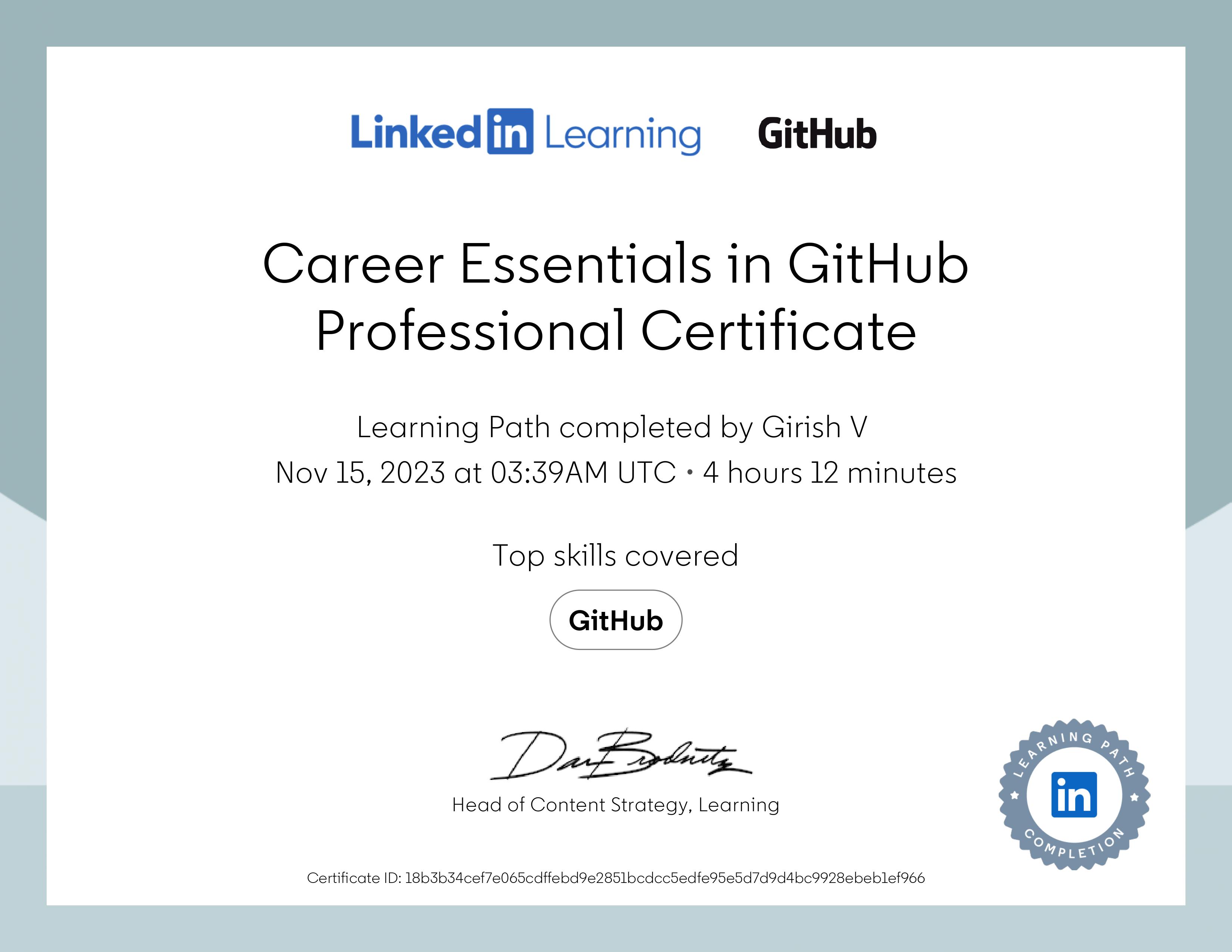 LinkedIn Learning Certificate